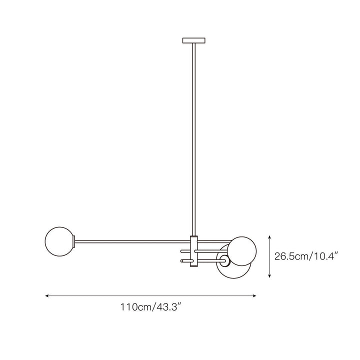Catalel Moderne Minimaliste Laiton Verre Lustre - Neutralighting