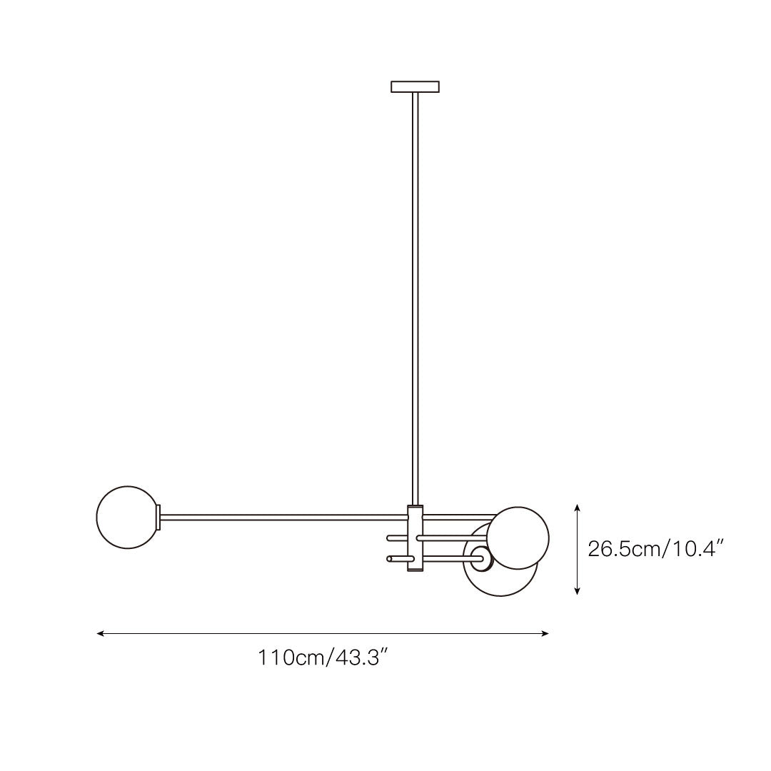 Catalel Moderne Minimaliste Laiton Verre Lustre - Neutralighting