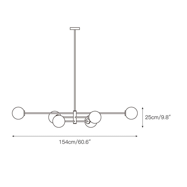 Catalel Moderne Minimaliste Laiton Verre Lustre - Neutralighting