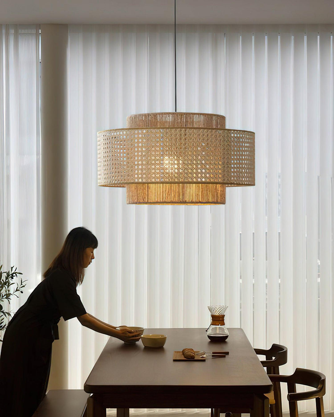 Triela Suspension Stratifié Rotin - Neutralighting