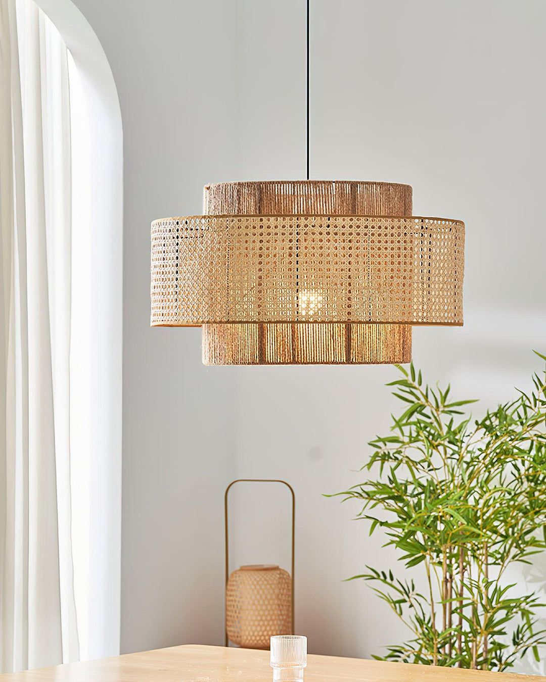 Triela Suspension Stratifié Rotin - Neutralighting
