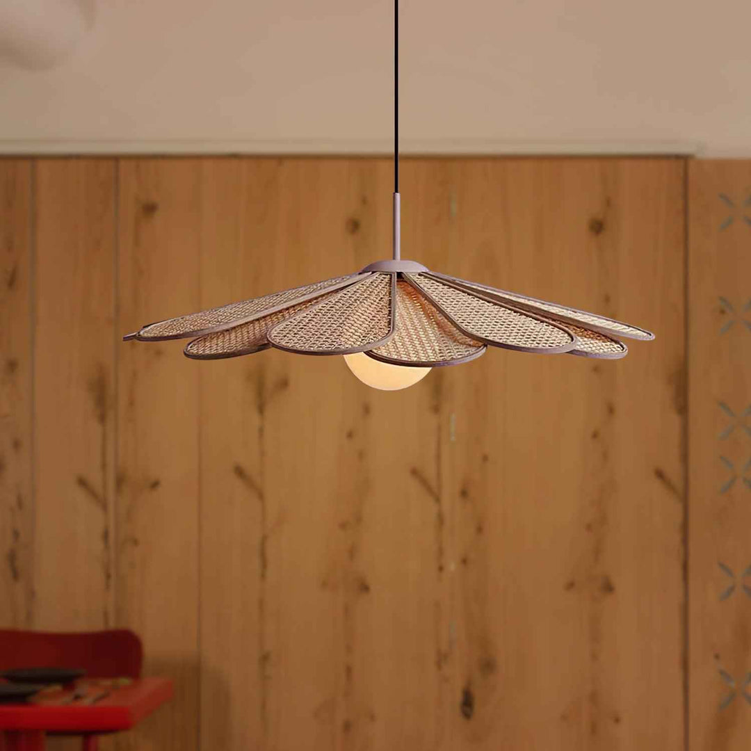 Luma Lampe Pendante Abat-jour Pétale Rattan - Neutralighting