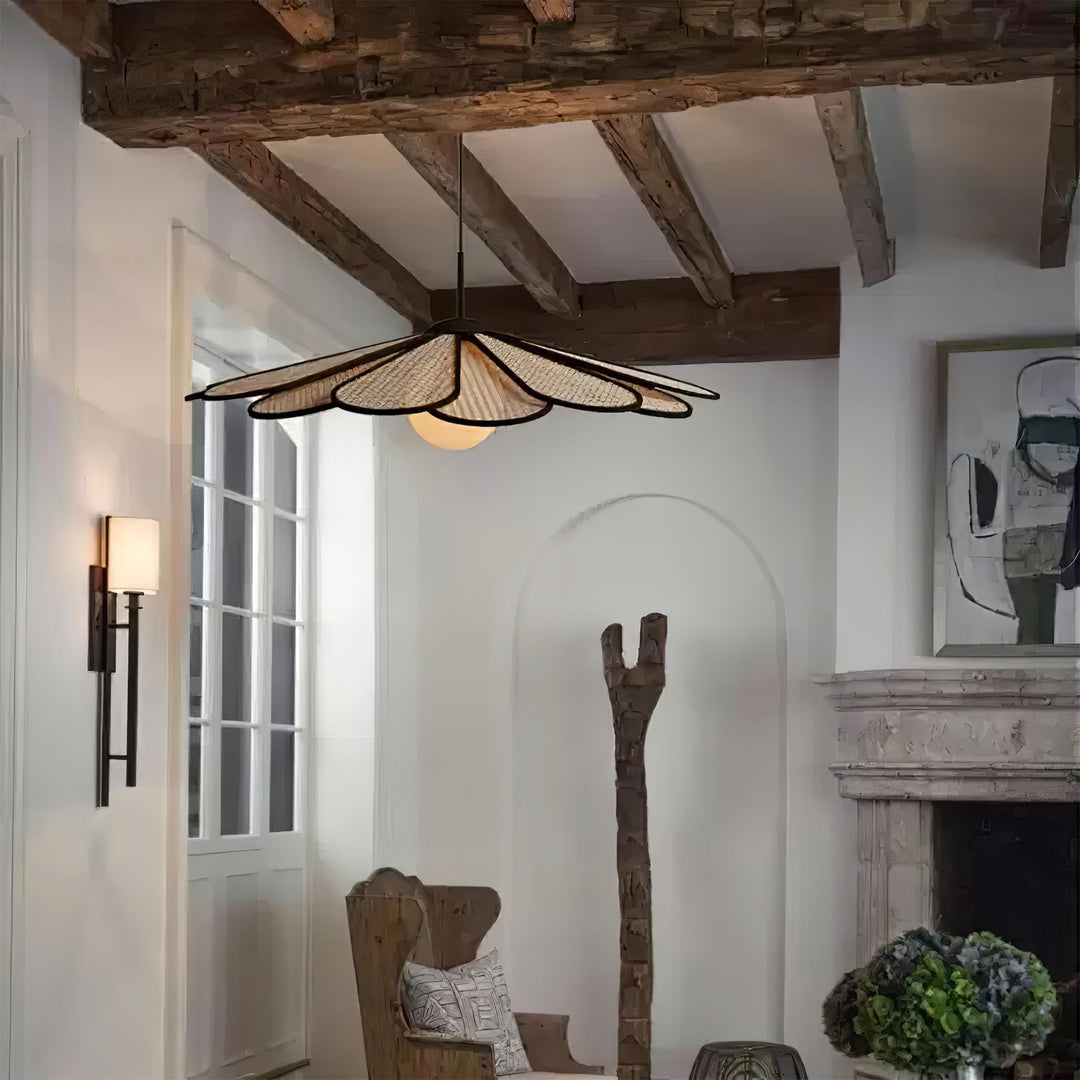 Luma Lampe Pendante Abat-jour Pétale Rattan - Neutralighting