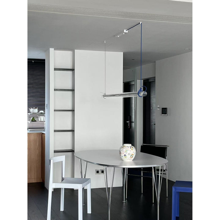 Cata Moderne Minimalisme Linéaire LED Métal Verre Lumière Pendentif - Neutralighting
