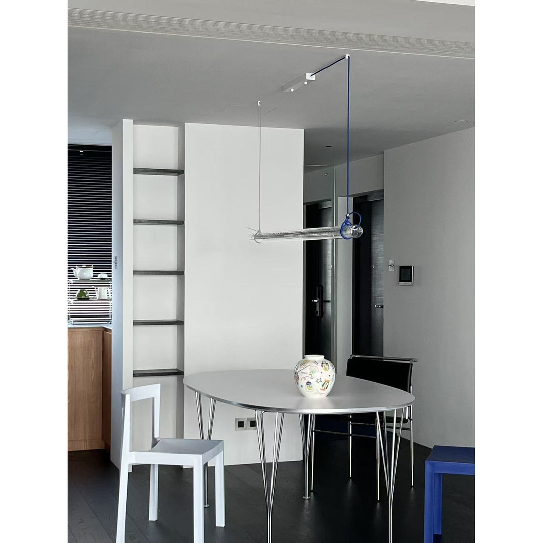 Cata Moderne Minimalisme Linéaire LED Métal Verre Lumière Pendentif - Neutralighting