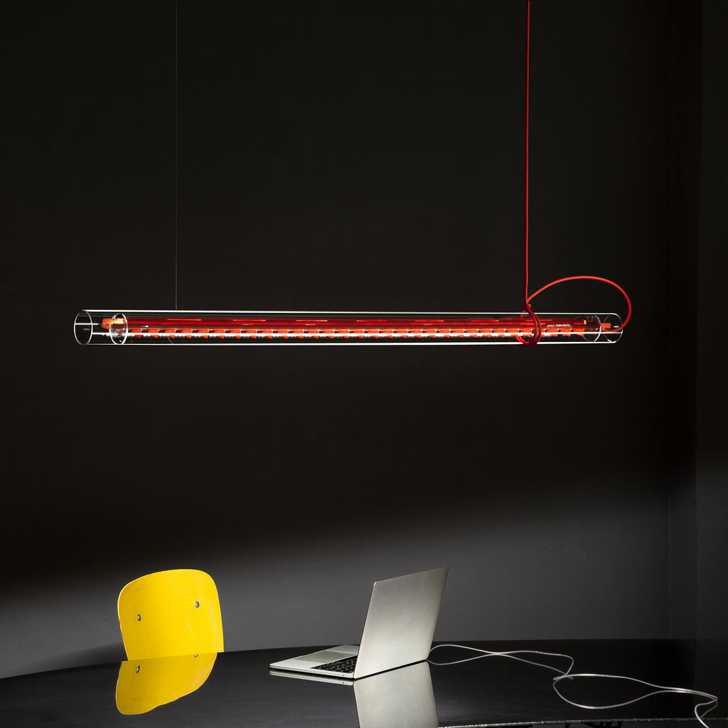 Cata Moderne Minimalisme Linéaire LED Métal Verre Lumière Pendentif - Neutralighting