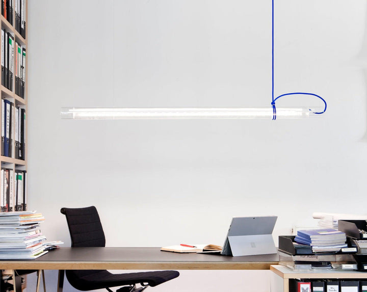 Cata Moderne Minimalisme Linéaire LED Métal Verre Lumière Pendentif - Neutralighting