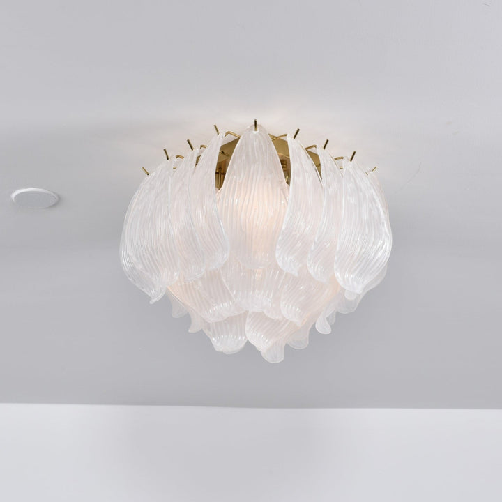 Aurora Plafonnier Murano Pétale Soufflé-Main Verre Applique Plafond - Neutralighting