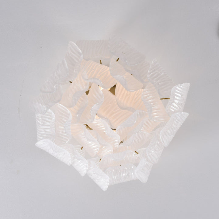 Aurora Plafonnier Murano Pétale Soufflé-Main Verre Applique Plafond - Neutralighting