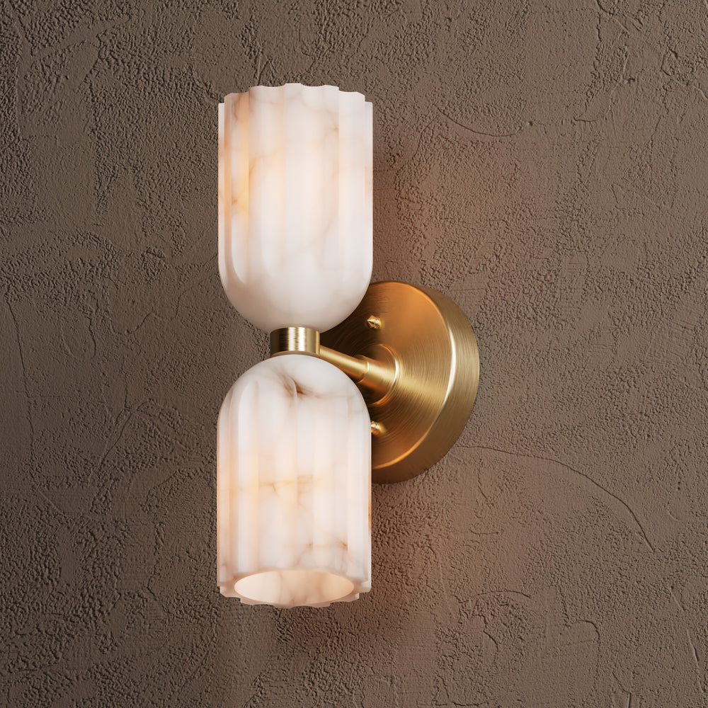 Uraeeth Applique Murale Double Laiton Albâtre Minimaliste Moderne - Neutralighting