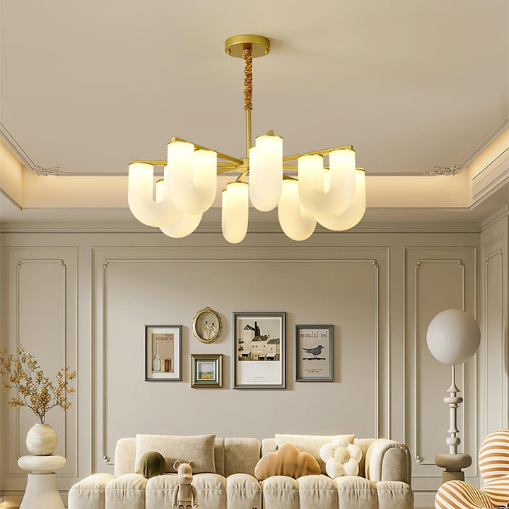 Agatha Lustre U Forme Verre Laiton Moderne - Neutralighting