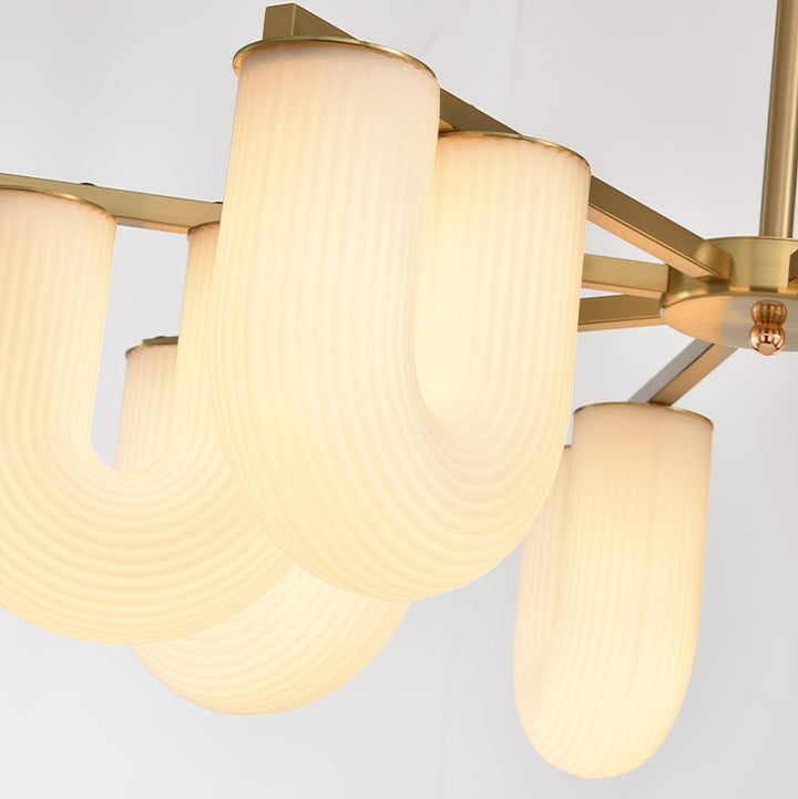 Agatha Lustre U Forme Verre Laiton Moderne - Neutralighting
