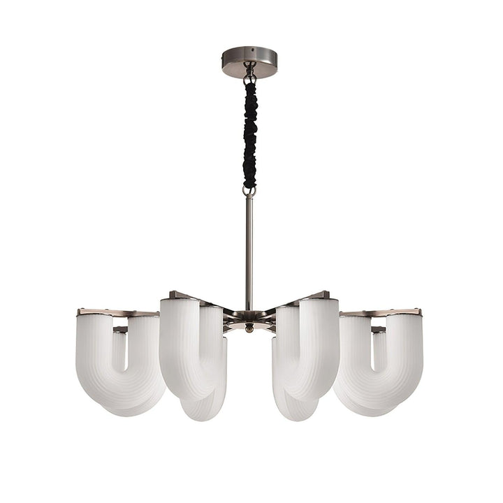 Agatha Lustre en Forme de U Verre Dépoli Tubes en U Laiton Moderne - Neutralighting