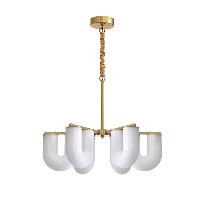 Agatha Lustre en Forme de U Verre Dépoli Tubes en U Laiton Moderne - Neutralighting