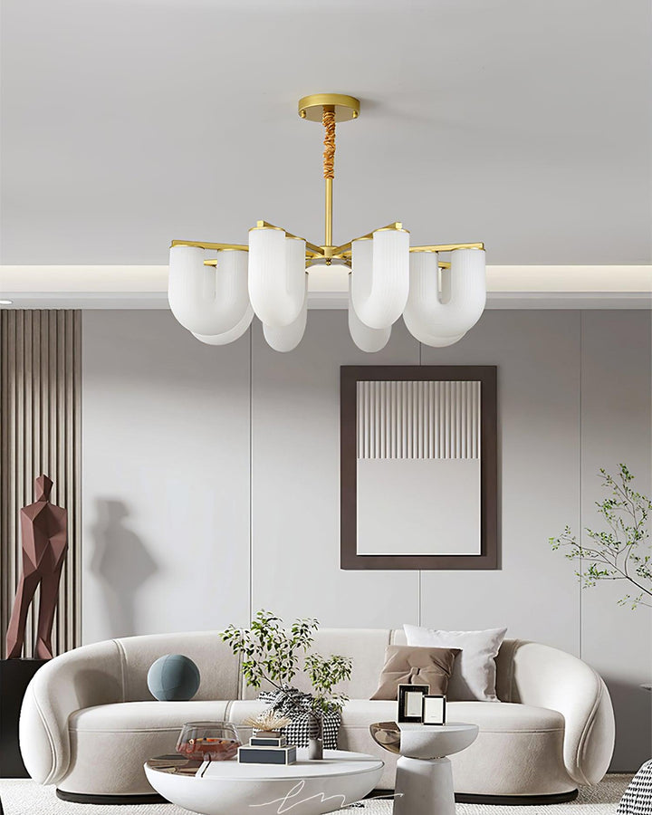 Agatha Lustre U Forme Verre Laiton Moderne - Neutralighting