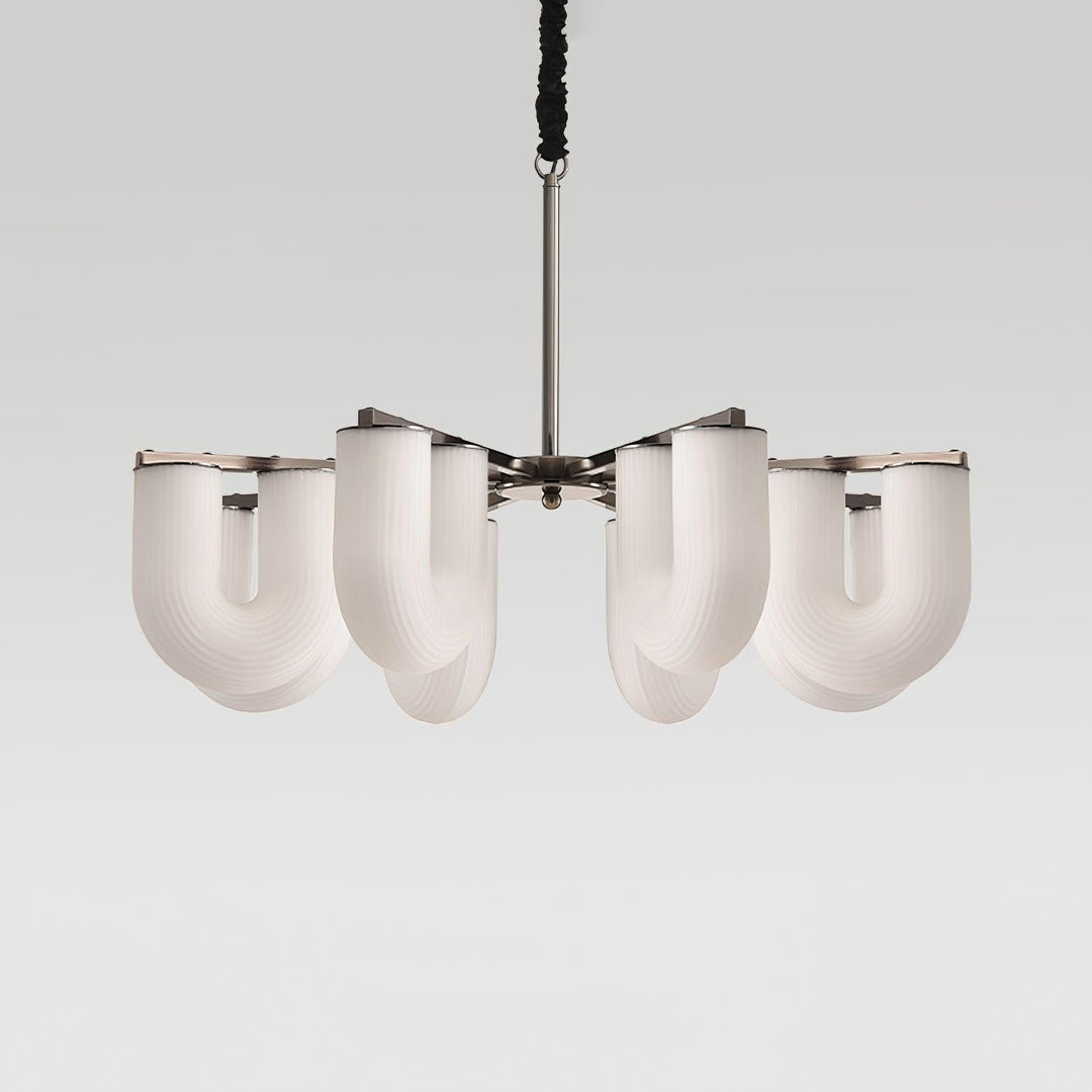 Agatha Lustre en Forme de U Verre Dépoli Tubes en U Laiton Moderne - Neutralighting