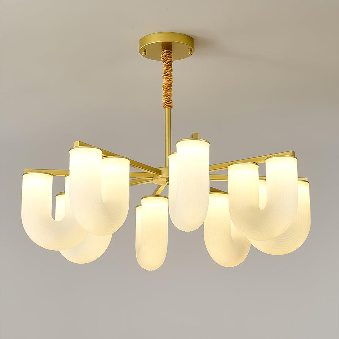 Agatha Lustre U Forme Verre Laiton Moderne - Neutralighting