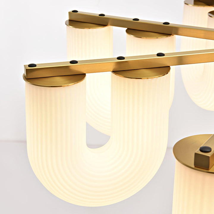 Agatha Lustre U Forme Verre Laiton Moderne - Neutralighting