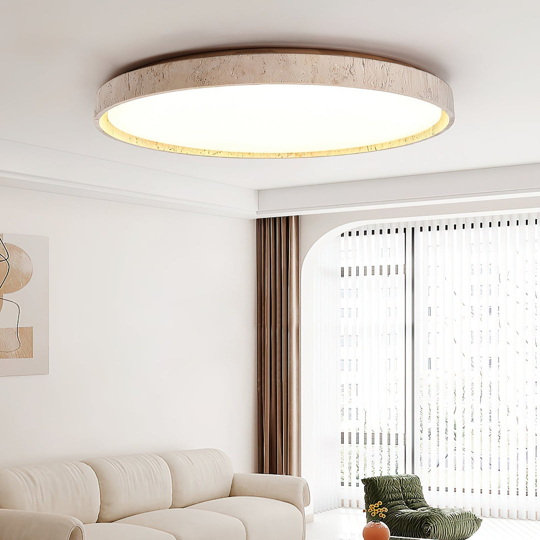 Symiror Lampe de Plafond Ronde Travertin Minimaliste Moderne - Neutralighting