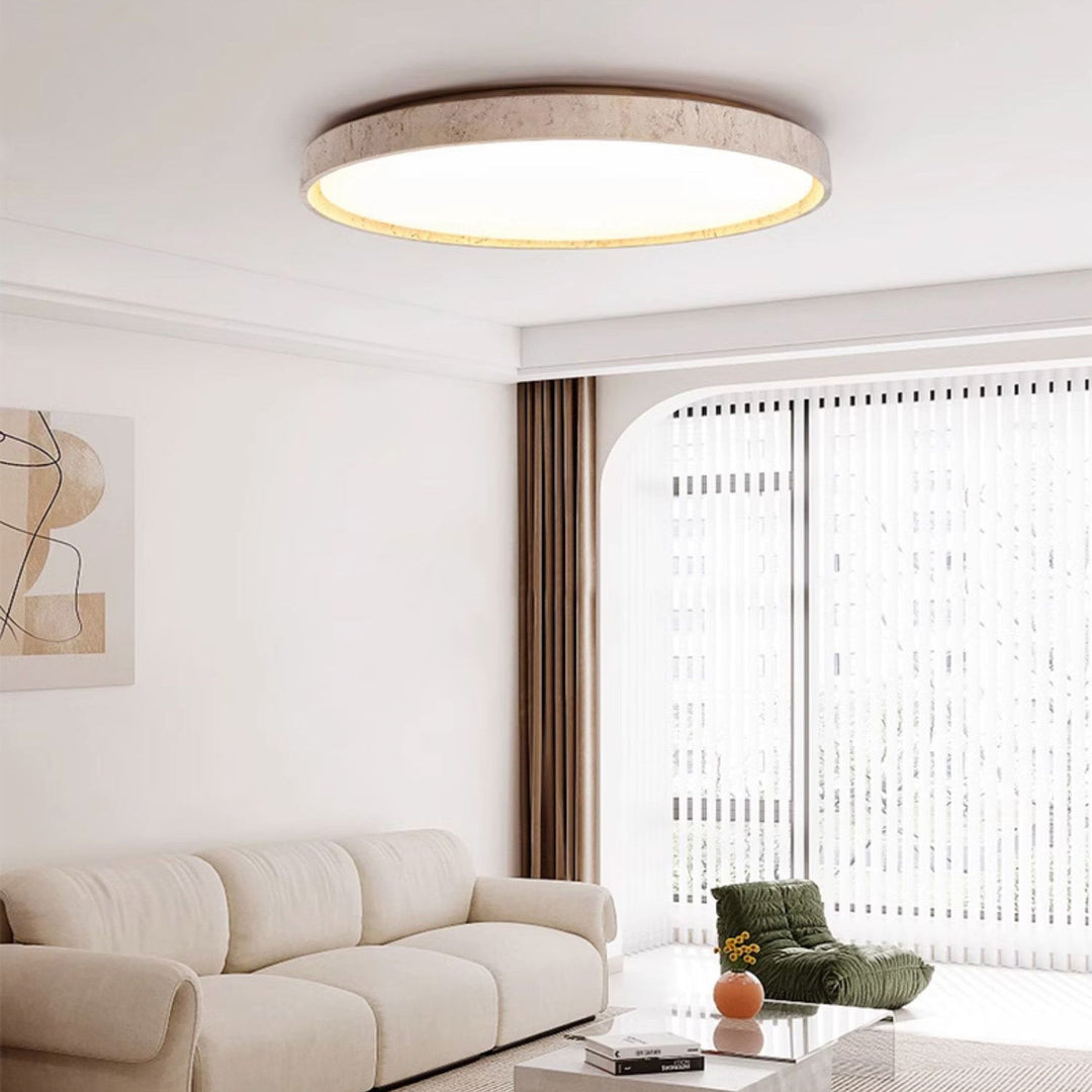 Symiror Lampe de Plafond Ronde Travertin Minimaliste Moderne - Neutralighting