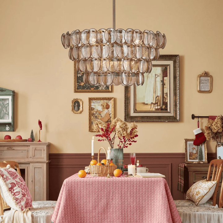 Aurora Chandelier Luxueux en Verre et Laiton - Neutralighting