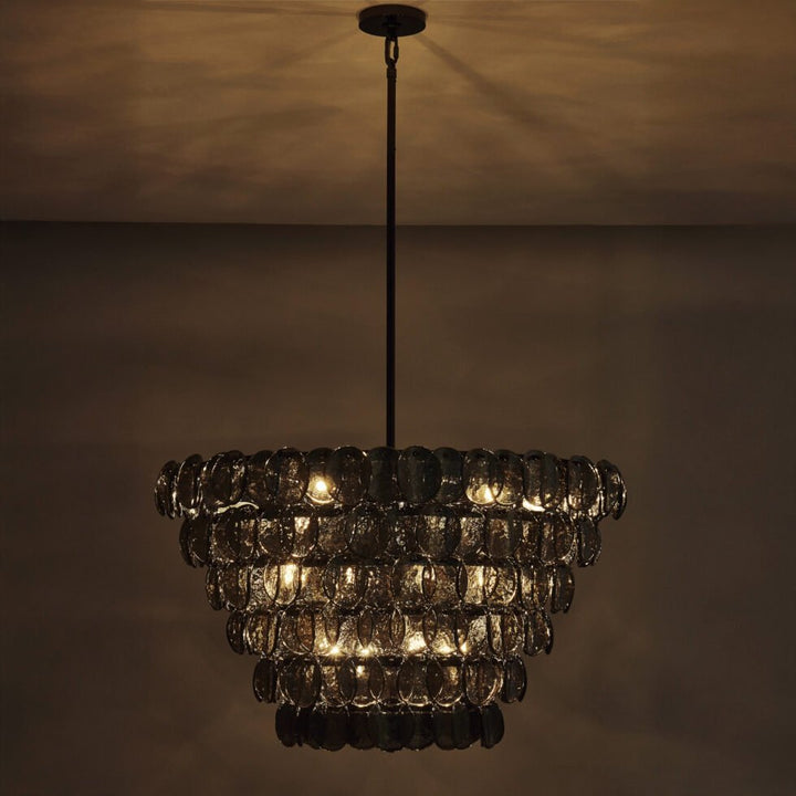 Aurora Chandelier Luxueux en Verre et Laiton - Neutralighting