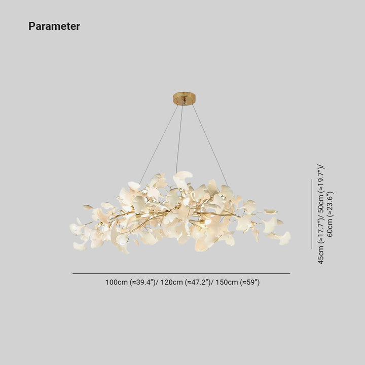 Arux Lustre Ginkgo Art Déco Courbé Vers le Bas - Neutralighting