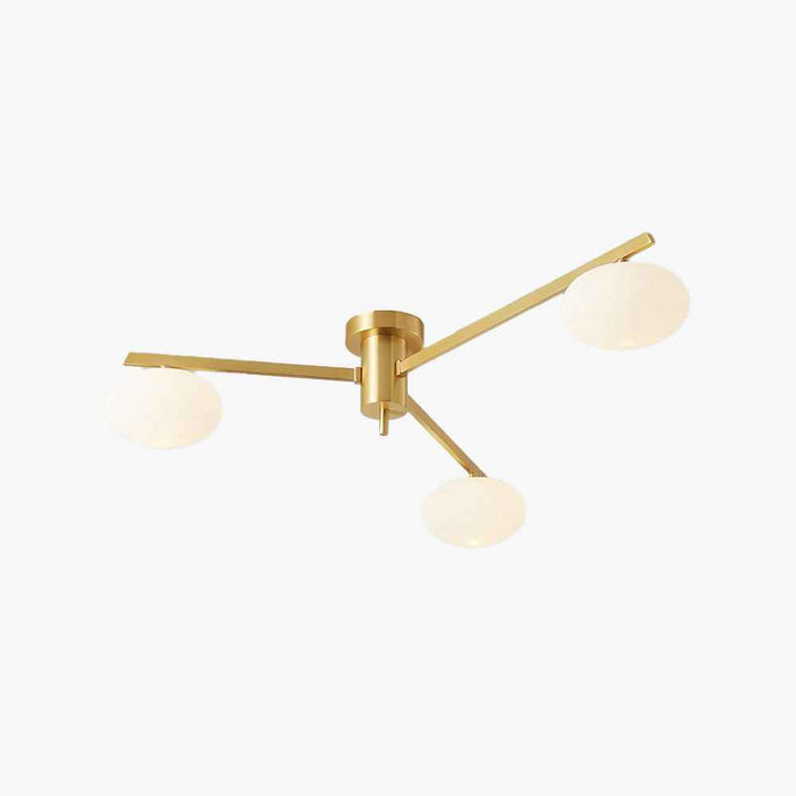 Jania Plafonnier Moderne en Verre et Métal Noir à Trois Bras - Neutralighting