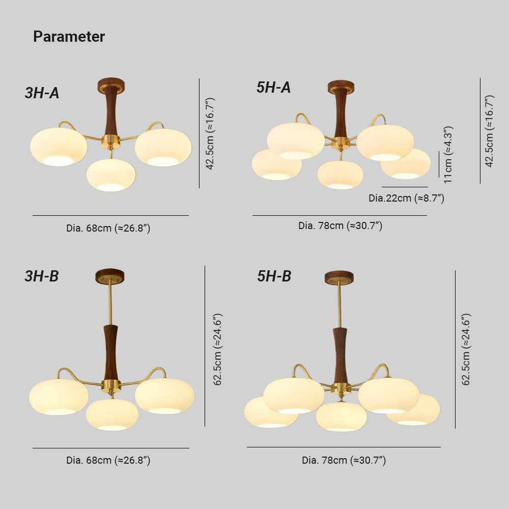 Candy Lustre Kaki en Laiton, Bois et Verre - Neutralighting