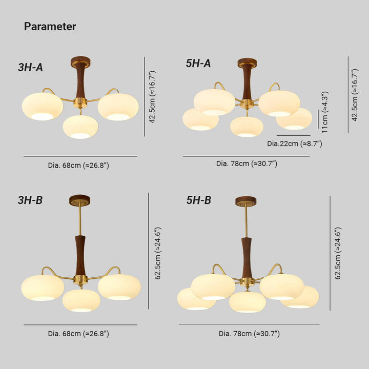 Candy Lustre Kaki en Laiton, Bois et Verre - Neutralighting