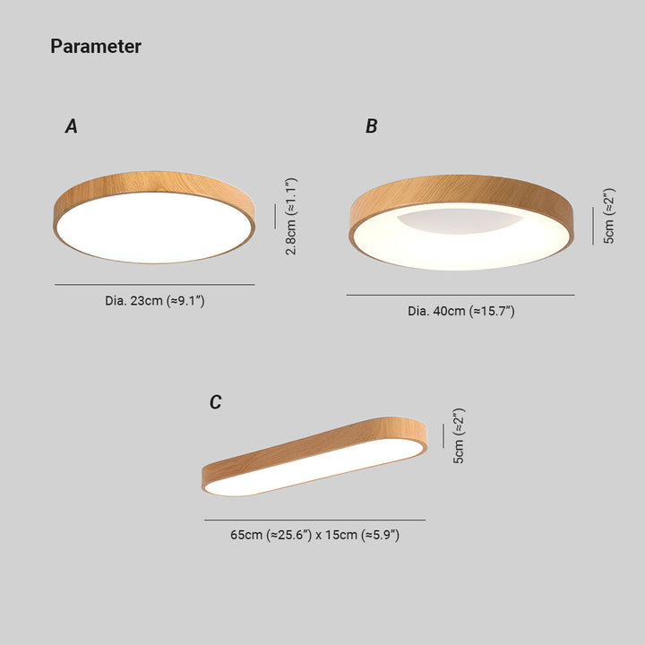 Eliriel Lampe Plafonnier Ronde Minimaliste en Bois Vakkerlight