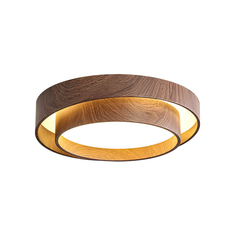 Wavin Plafonnier Double Anneaux Couleur Noyer - Neutralighting