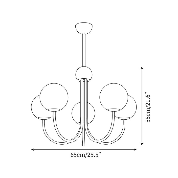 Candil Lustre moderne en laiton et verre globe - Neutralighting