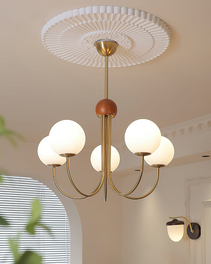 Candil Lustre moderne en laiton et verre globe - Neutralighting