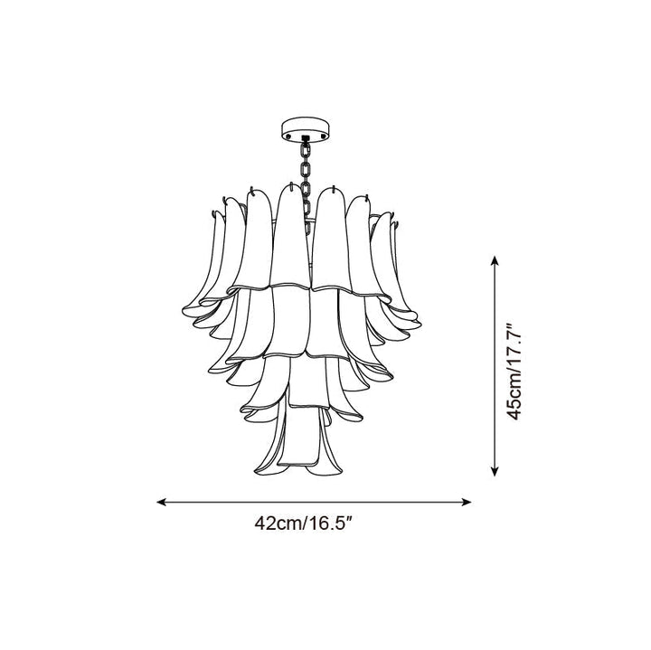 Valier Lustre Pétales en Verre Superposés - Neutralighting