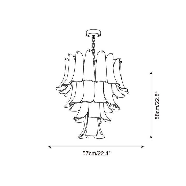 Valier Lustre Pétales en Verre Superposés - Neutralighting