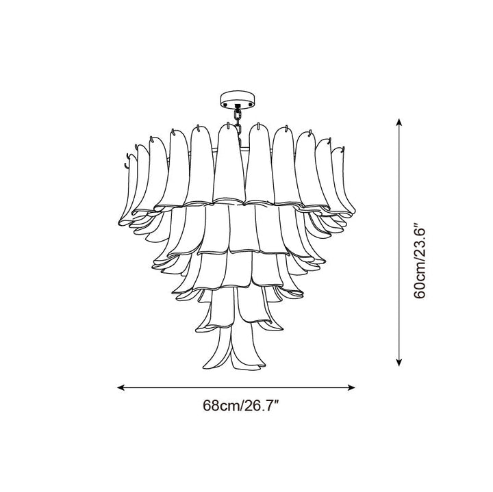 Valier Lustre Pétales en Verre Superposés - Neutralighting