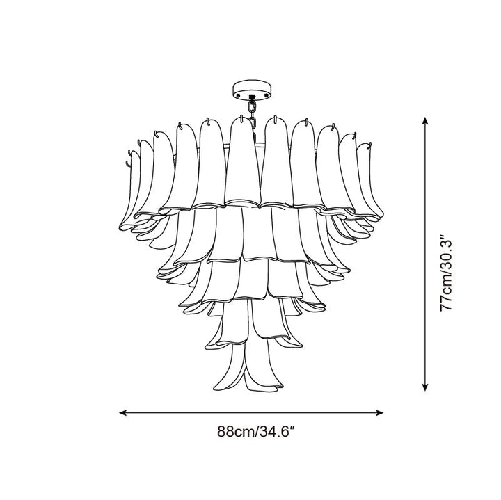 Valier Lustre Pétales en Verre Superposés - Neutralighting