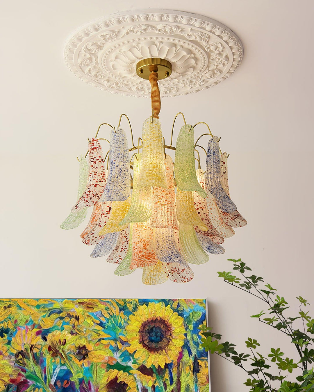 Aurora Lustre en Verre de Murano Coloré Vintage - Neutralighting