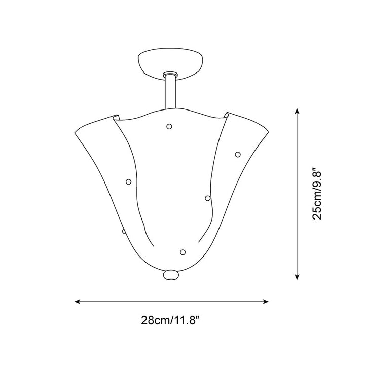 Eldis Lampe Plafond Semi-Encastrée en Verre Murano - Neutralighting