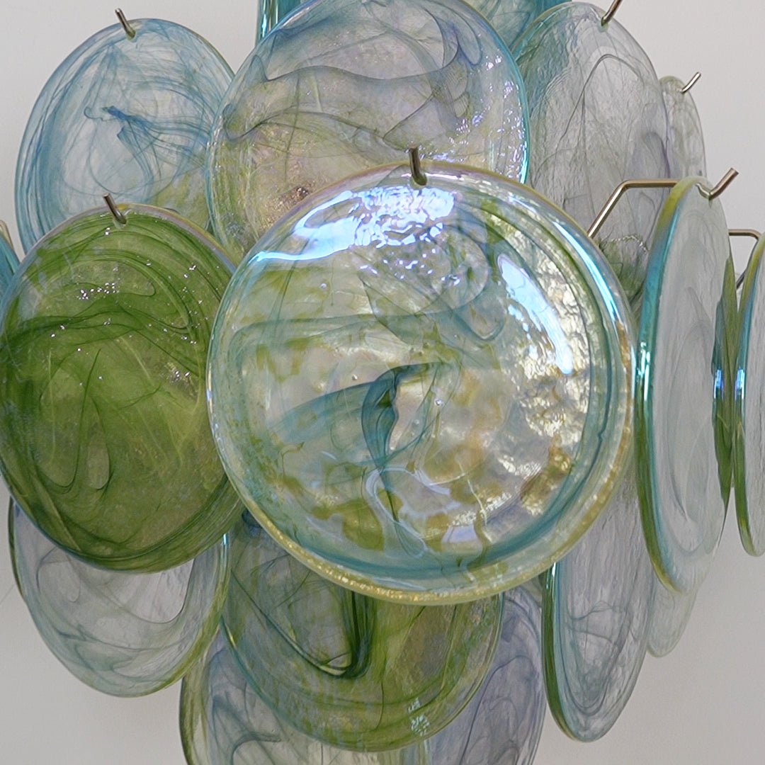 Aurora Chandelier Disque en Verre de Murano Vert Nature - Neutralighting