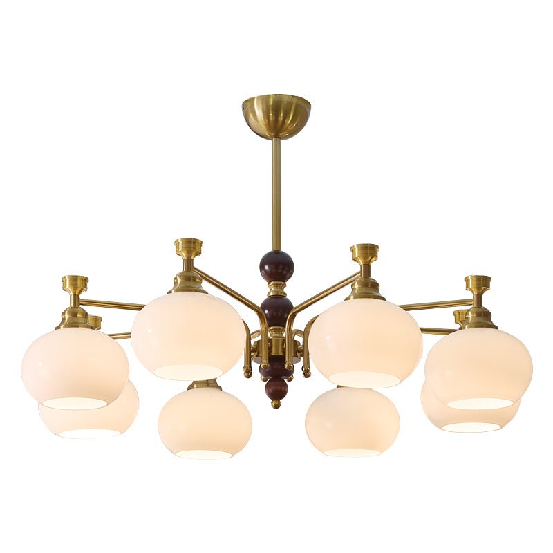 Aursolos Chandelier Bois Verre Élégance Traditionnelle - Neutralighting