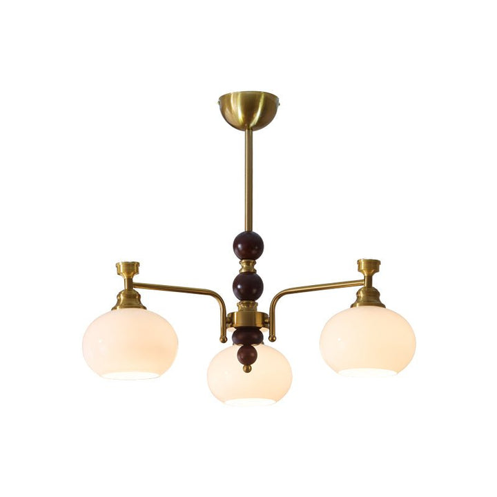 Aursolos Chandelier Bois Verre Élégance Traditionnelle - Neutralighting