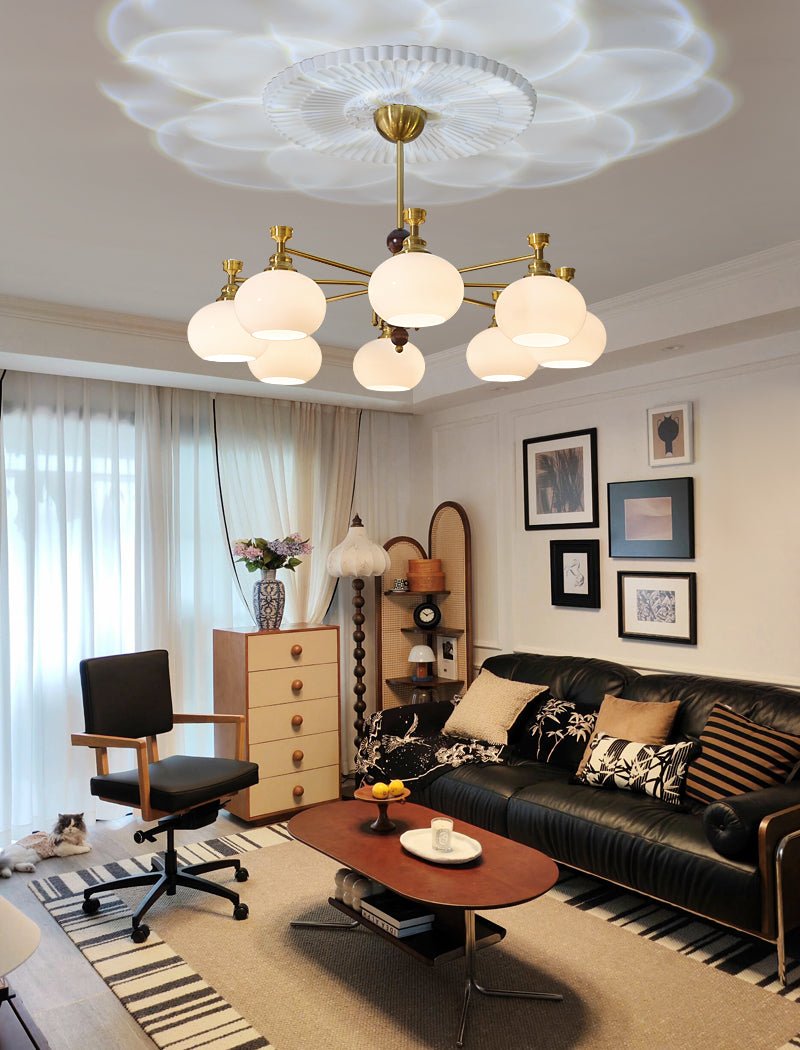 Aursolos Chandelier Bois Verre Élégance Traditionnelle - Neutralighting