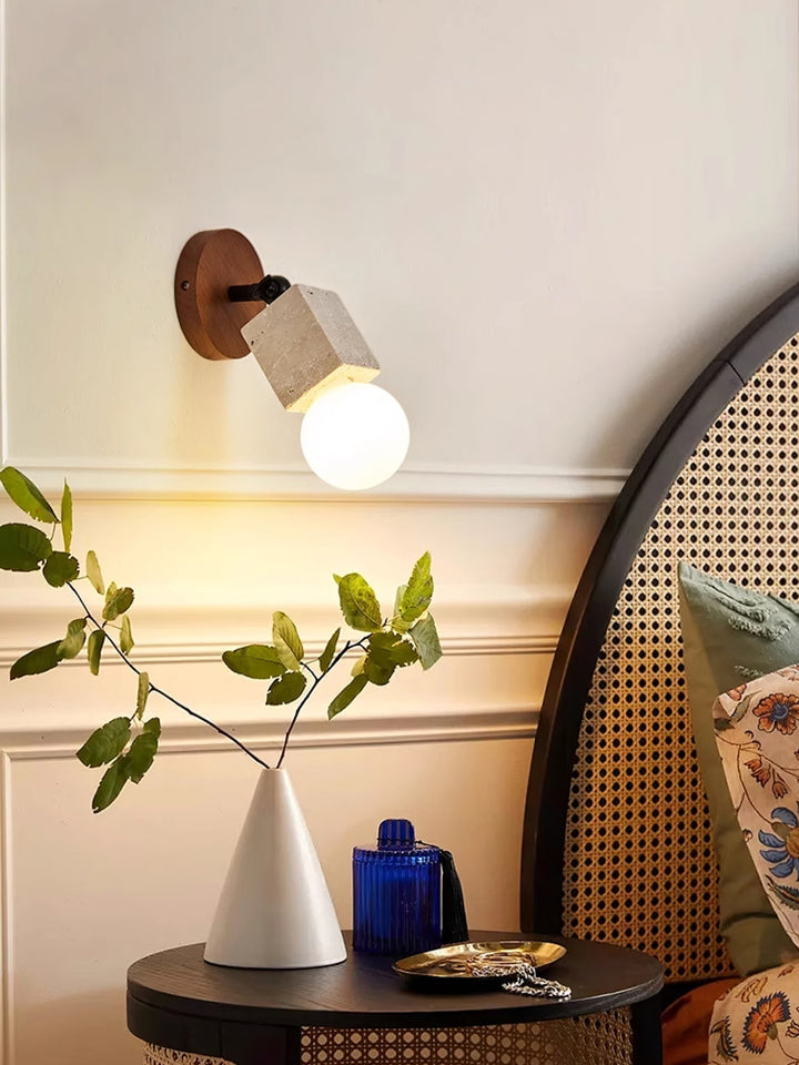Cesilyra Swivel Cylinder Travertine Wall Light - Neutralighting