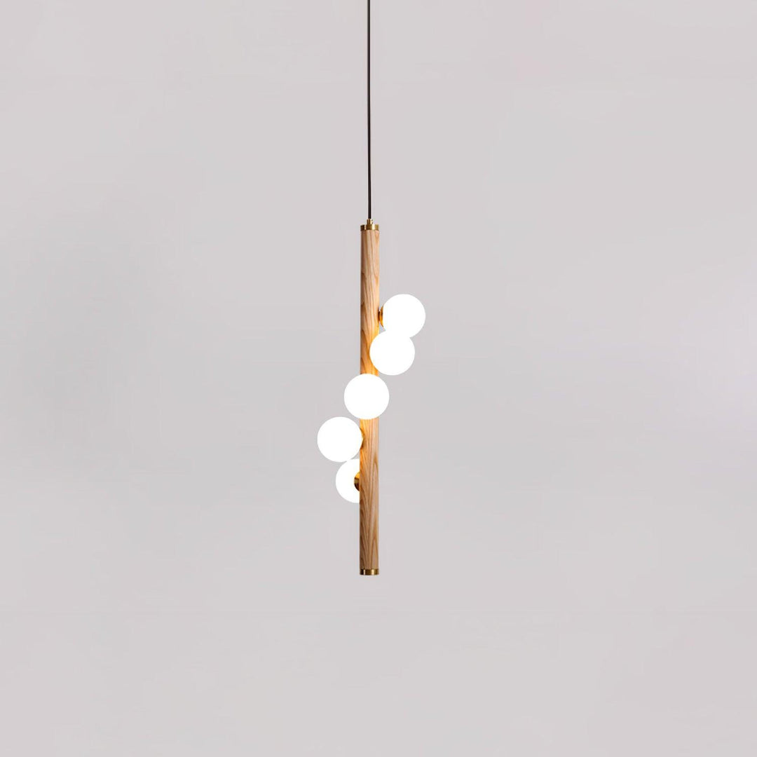 Lustra Suspension Linéaire en Bois et Verre - Neutralighting