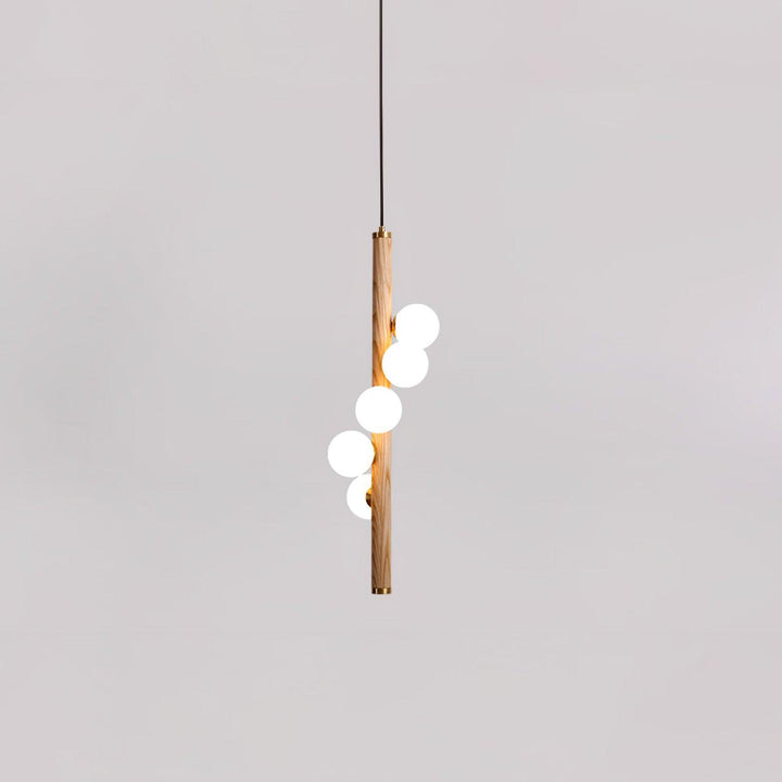 Lustra Suspension Linéaire en Bois et Verre - Neutralighting
