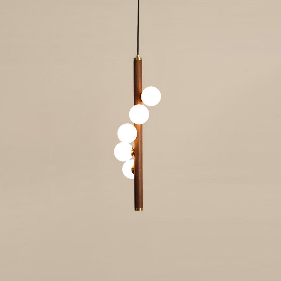 Lustra Suspension Linéaire en Bois et Verre - Neutralighting