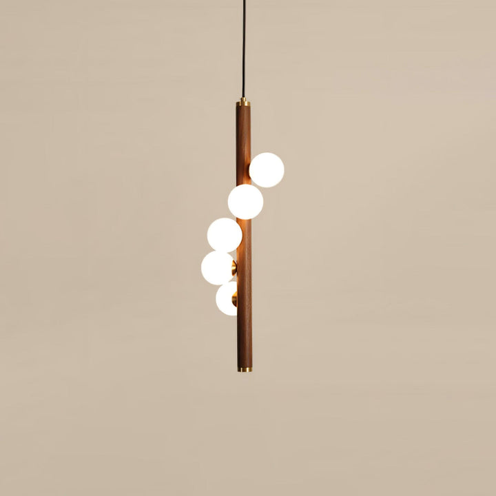 Lustra Suspension Linéaire en Bois et Verre - Neutralighting