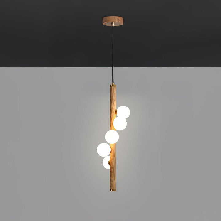 Lustra Suspension Linéaire en Bois et Verre - Neutralighting